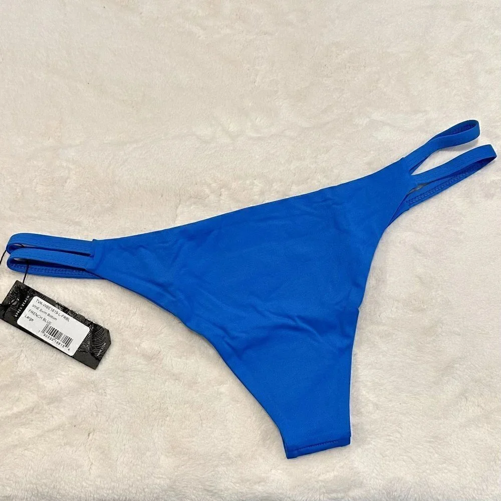 NWT Tavik Vine Cutout Swim Bottom in French Blue - Large